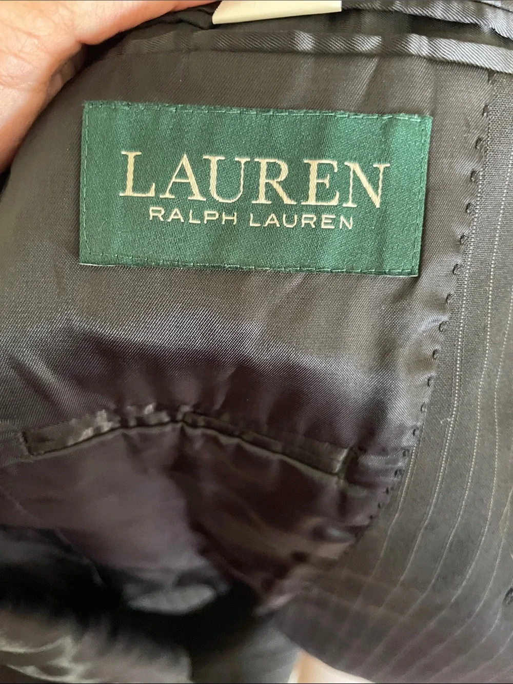 Lauren Ralph Lauren Boys Black Pinstripe Suit Blazer Jacket Formal Dress Coat S